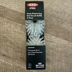 New OXO Steel Soap Dispensing Dish Brush Refills - 2‎ Pack - Replacement Heads